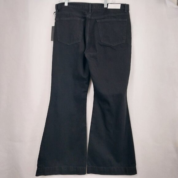RE/DONE 70s High Rise Wide Leg Jeans Women's Size 32 Black Denim Retro Western - Picture 3 of 14